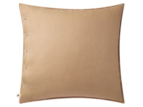 Easy Buttons Linen Cushion  60 x 60 cm in Taupe