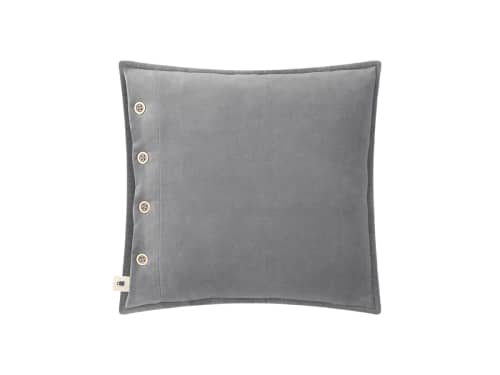 Easy Buttons Velvet Cushion 43 x 43 cm in Dark Grey
