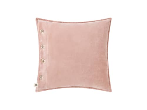 Easy Buttons Velvet Cushion 43 x 43 cm in Light Pink