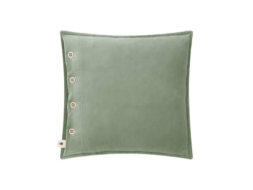 Easy Buttons Velvet Cushion 43 x 43 cm in Light Green