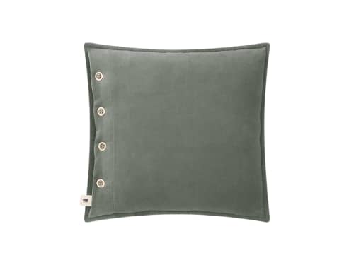 Easy Buttons Velvet Cushion 43 x 43 cm in Green