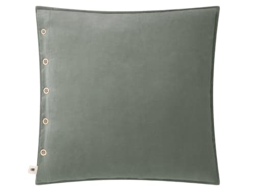 Easy Buttons Velvet Cushion 60 x 60 cm in Green