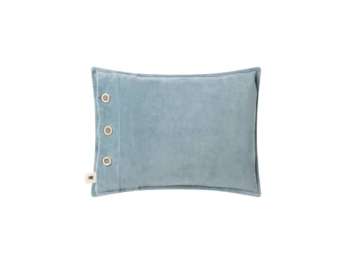 Easy Buttons Velvet Cushion 30 x 40 cm in Pale Blue