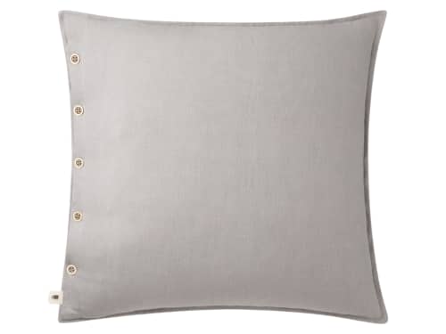 Easy Buttons Linen Cushion  60 x 60 cm in Grey