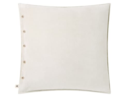 Easy Buttons Velvet Cushion 60 x 60 cm in Chalk