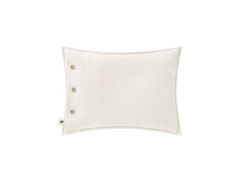 Easy Buttons Velvet Cushion 30 x 40 cm in Chalk