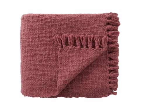 Wefty Wool Blanket 170 x 180 cm in Pink