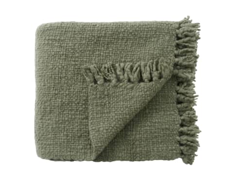 Wefty Wool Blanket 170 x 180 cm in Green