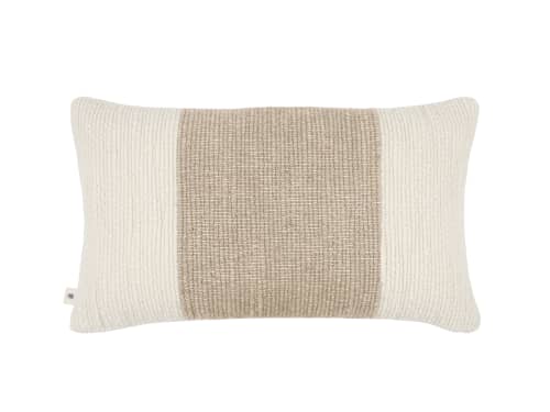 Knitty Stripe Wool Cushion Cover - 40x66 - Tea Dunk - Beige