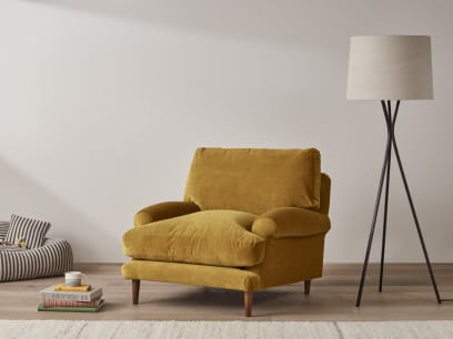 Dawdler Armchair in an archived fabric
