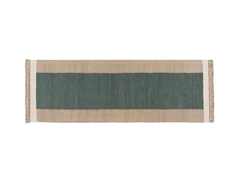 Blocky Linen Runner 80 x 240 cm in Teal