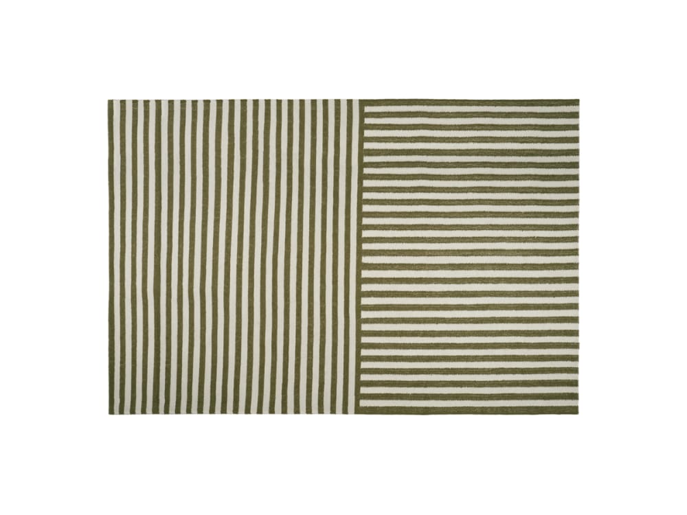 Double Stripey Wool Rug | Striped Wool Floor Rug | Loaf