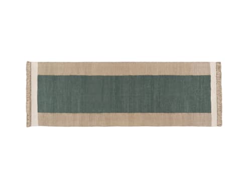Blocky Linen Runner 80 x 240 cm in Teal