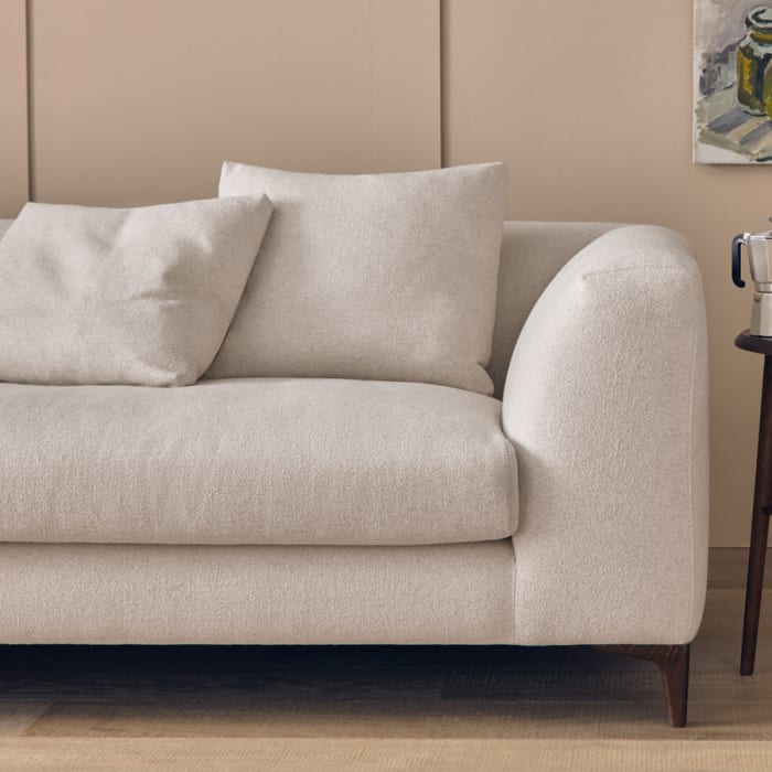 La Dolce Seater Sofa in Whipped Cream White Boucle