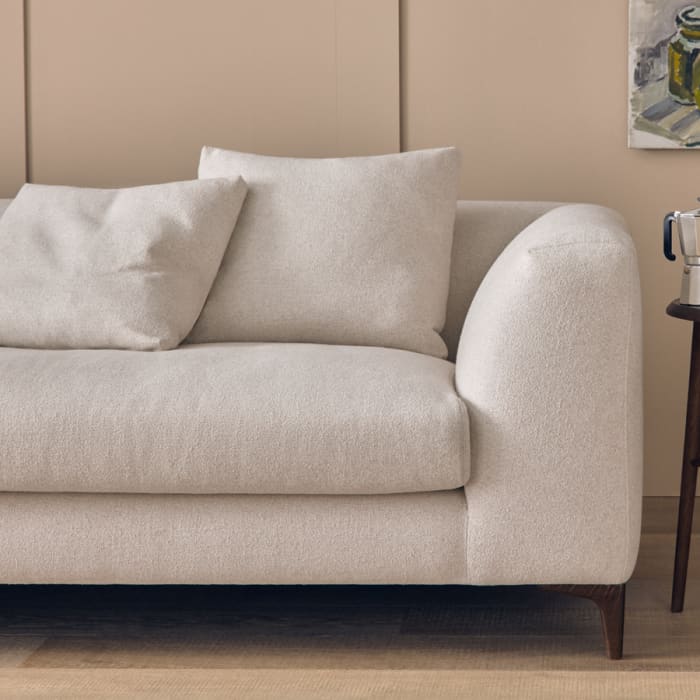 La Dolce Seater Sofa in Whipped Cream White Boucle