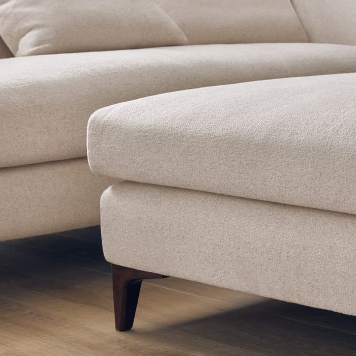 La Dolce Seater Footstool in Whipped Cream White Boucle