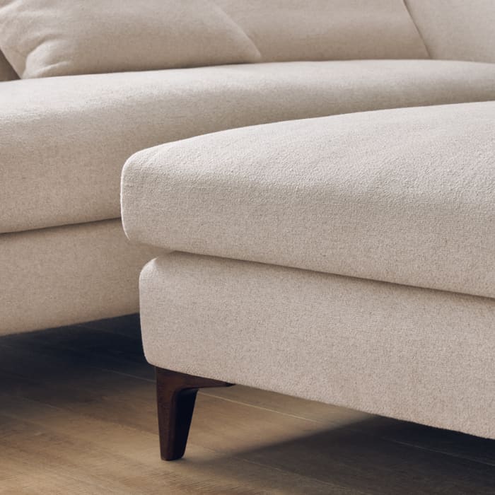 La Dolce Seater Footstool in Whipped Cream White Boucle