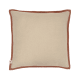 Bordy Edge Linen Cushion 43 x 43 cm in Natural And Terracotta
