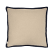 Bordy Edge Natural Linen Cushion 43x43 in Natural with Dark Blue