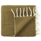 Chunky Wool Blanket 170 x 180 cm in Olive