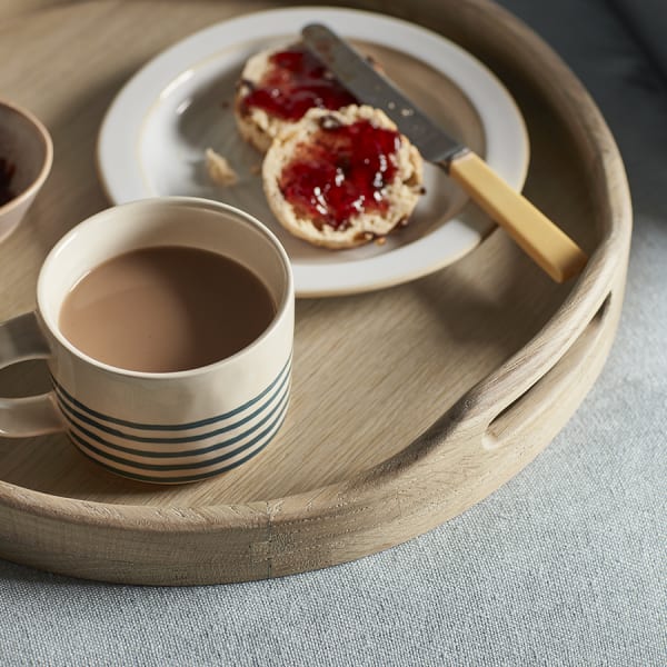 Round Traykins Tray in Light Oak