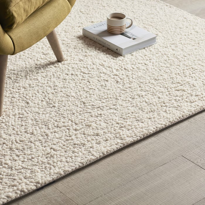 Boucle Wool Rug 200 X 300 cm in Chalk