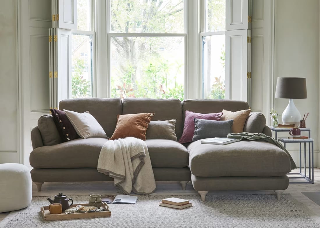 Smithy Chaise Sofa High Arm L Shaped Sofa Loaf Loaf