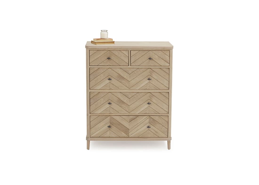 Young Flapper Chest of Drawers in Whitewashed Oak Large
