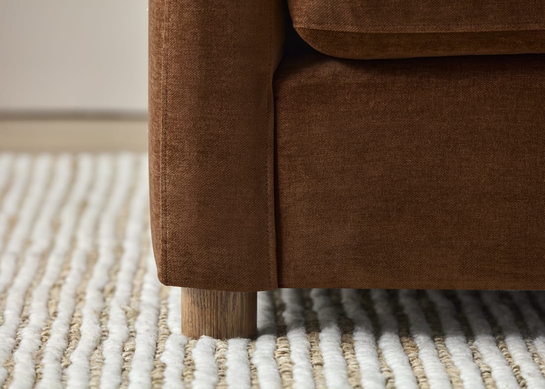Easy Glider Accent Chair in School Satchel Brown Chenille with Dark Oak Legs