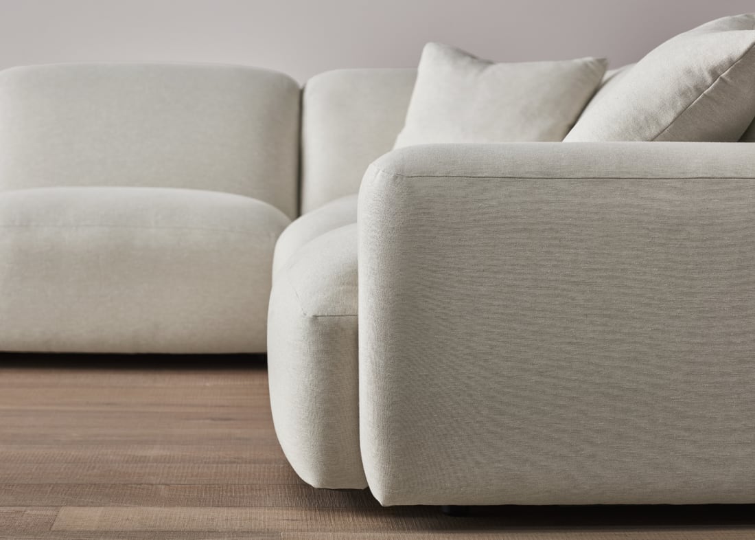 Squishblocks Modular Corner Sofa in Egg Box Beige Linen