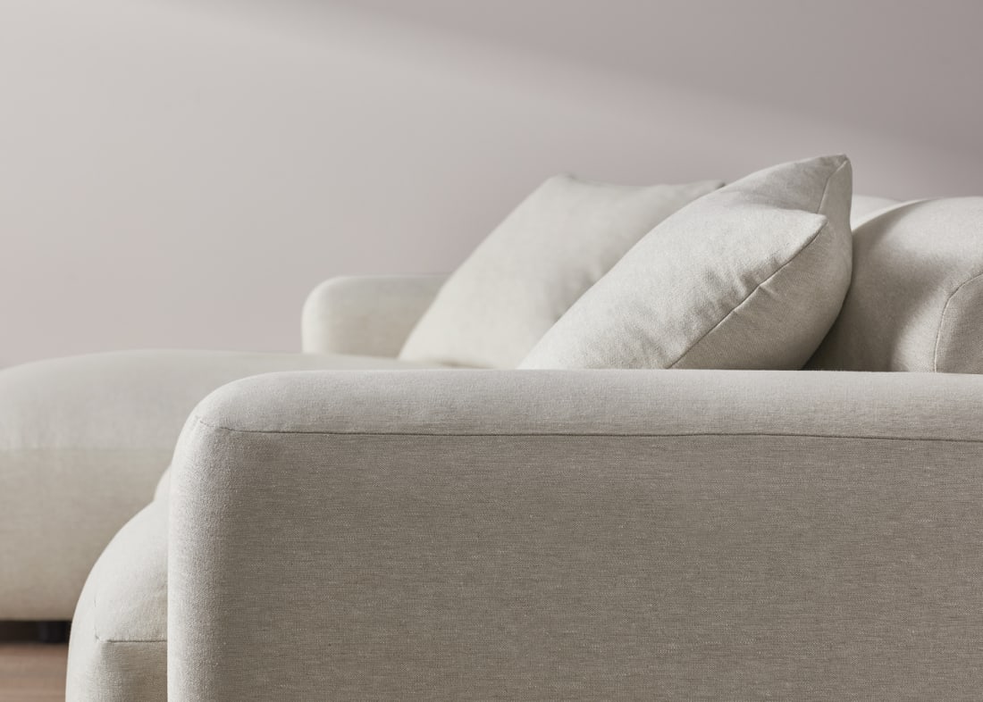 Squishblocks Chaise Sofa in Egg Box Beige Linen