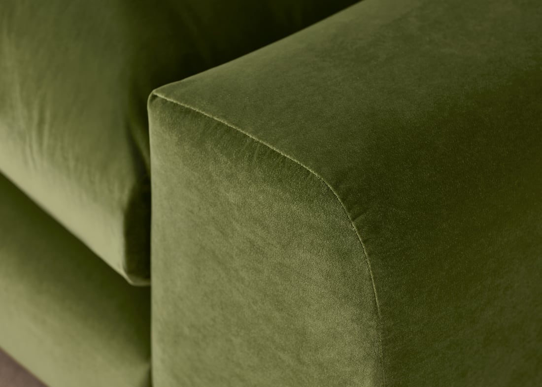 Wodge Sofa in Grass Clippings Green Velvet