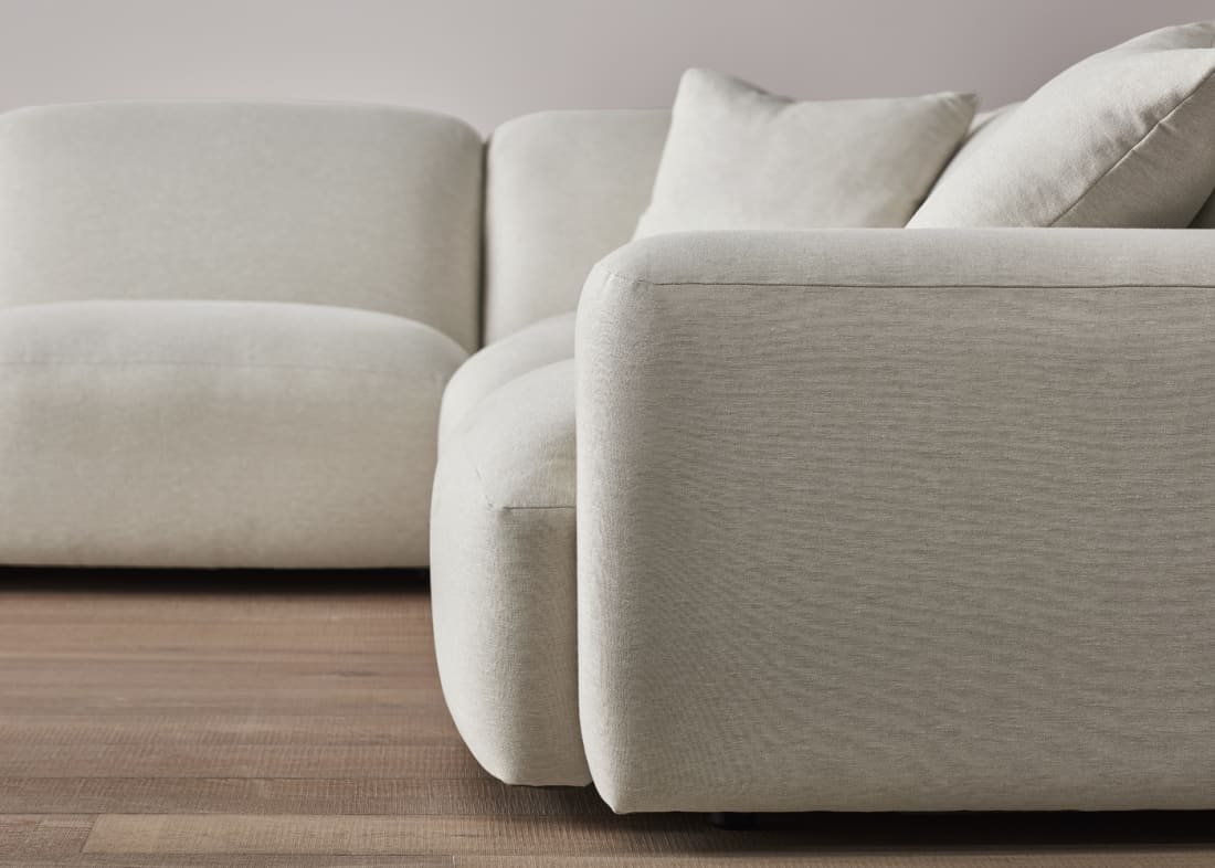 Squishblocks Modular Corner Sofa in Egg Box Beige Linen