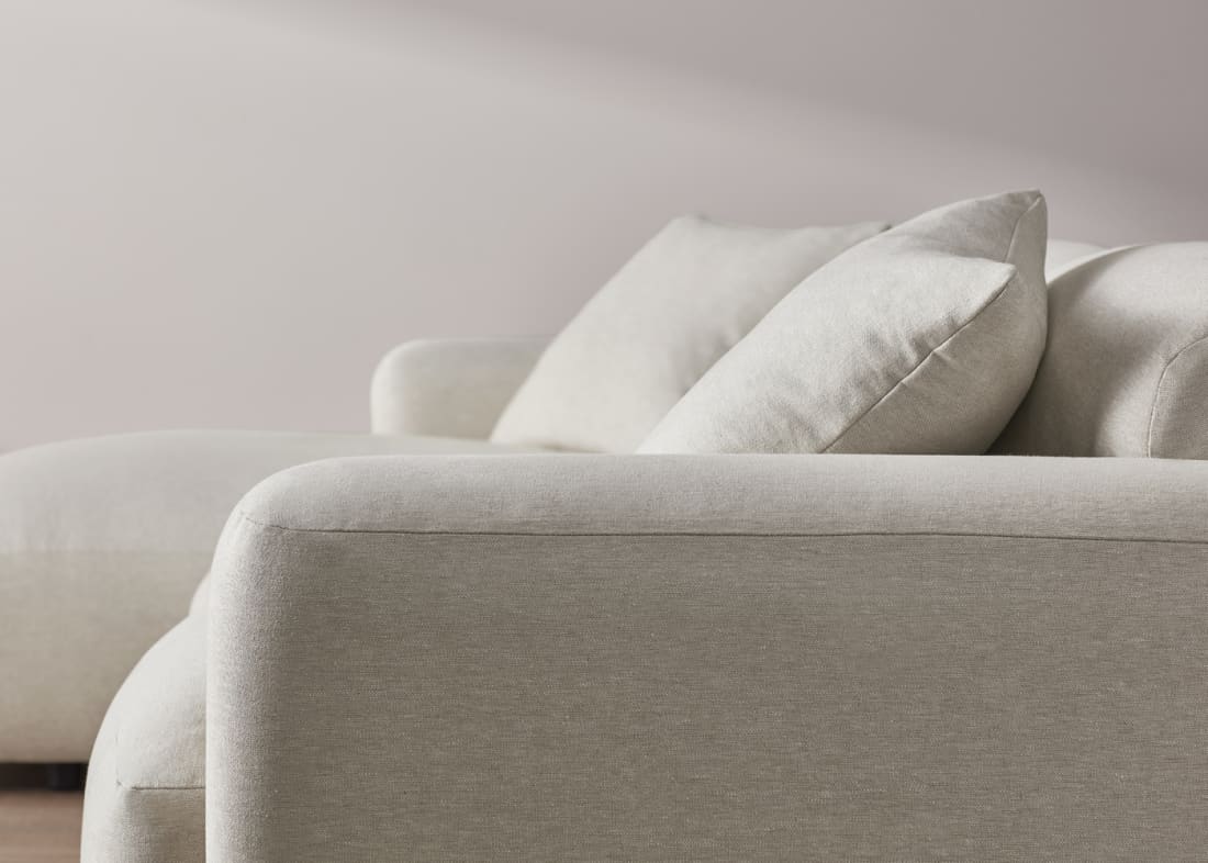 Squishblocks Chaise Sofa in Egg Box Beige Linen