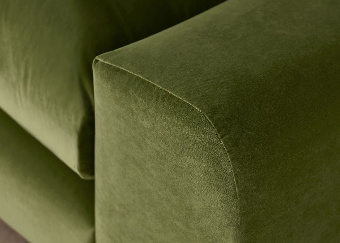 Wodge Sofa in Grass Clippings Green Velvet