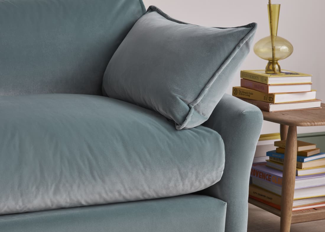 Brioche Sofa Bed in Tidepool Teal Velvet