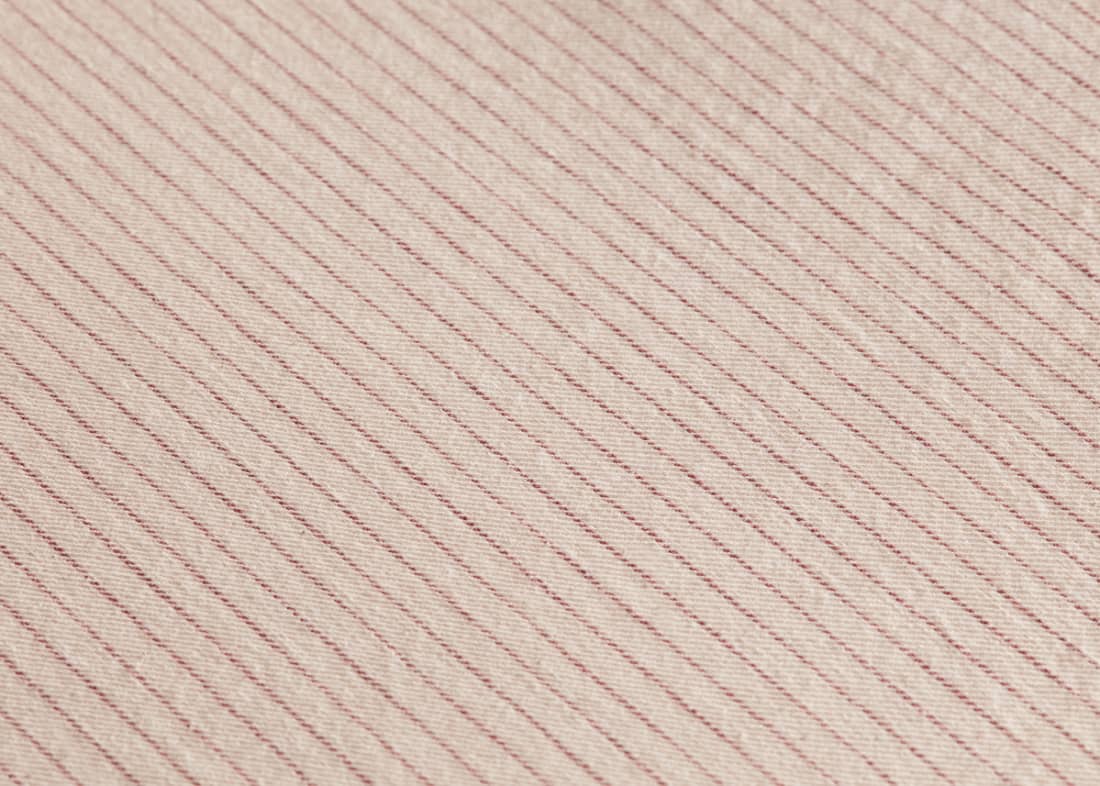 Stripey Slubby Linen Fitted Sheet Double in Raspberry Fool